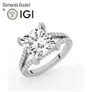 Princess Solitaire Labgrown Diamond Engagement Ring Platinum 3.55 Ct
