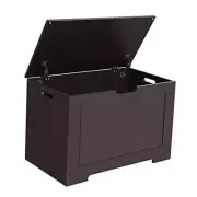 Lift Top Entryway Storage Chest/Bench with 2 Safety Hinge, Wooden Toy Espresso