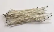 40 Pcs Bali Flat Head Pins Antique Silver Plated 20 Gauge 2.5 Inch Eye Pin