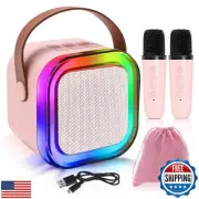 Mini Karaoke Machines for Kids, Girls Portable Karaoke Machine with 2 Microph