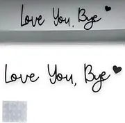 Wooden Script Sign, Love You Bye Hallway Home Door Wall Decor for Valentine's, Wood Wall Hanging Sign with Glue Point, Family Wall Art Modern (1set)