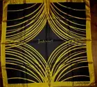 Indiscret Lucien LeLong Perfume 100% Silk Scarf Made in Italy Black Yellow Gold
