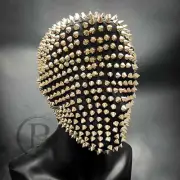 Gold Studded Spike Mask Halloween Over the Head Full Face Yeezus Masquerade Mask