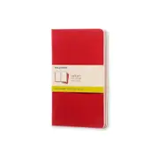 Moleskine Cahier Large Notebook Set of 3 - Cranberry Red - Plain