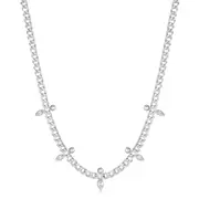 Ania Haie Silver Curb Chain Sparkle Point Necklace