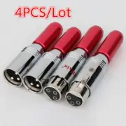 4PCS/Lot XLR Male&Female Plug 3 Pin Wire Adapters Audio Balanced Cable Connector