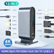 USB C Docking Station PD 100W USB C HUB Type C to HDMI-Compatible Adapter 4K 30H
