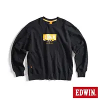 在飛比找momo購物網優惠-【EDWIN】男裝 橘標 摔角手E君摔角招式寬版長袖T恤(黑