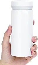 Small Vacuum Insulated Stainless Steel Water Bottle, 1Pc Mini Water Bottle Stainless Steel Small Flask, 7oz (200ml), Leak Proof, Keeps Water Hot for Home or Office, White