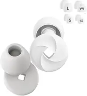 Ear Plugs for Noise Reduction - 33dB Silicone Noise Cancelling, 4 Sizes Tips, Carrying Case, For Sleep, Work, Travel, Concerts, Hearing Protection | Ear Plugs for Sound Cancelling & Protection (White, One Size)