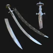Battle-Ready Punjabi Tegha Sword with Nickel and Chrome Plating , free shipping.