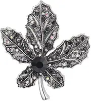 [BBirTtyQV] Simple Diamond-Encrusted Maple Leaf Chinese Restaurant Brooch Clothing Accessories, Pins, Alloy Plants, Leaves, Corsages