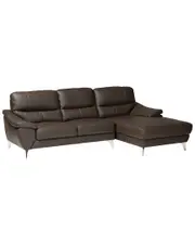 Baxton Studio Townsend Modern Leather Sectional Sofa with Right Facing Chaise