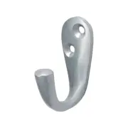 Timco - Single Robe Hook - Satin Chrome (Size 44 x 18mm - 1 Each)