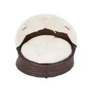 Teamson Pets Clotho Outdoor Resin Wicker Cat or Small Dog Daybed Lounger with Retractable Canopy