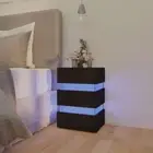 NNEVL LED Bedside Cabinet Black 45x35x67 cm Chipboard