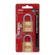Lockwood GENERAL PURPOSE PADLOCKS 30mm 2Pcs Heavy Duty, Solid Brass *Aust Brand