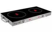 MegaChef Ceramic Infrared Double Cooktop Built-In Handles Glass Top EZ Cleaning