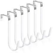 6Pack Metal Over The Door Hanging Hooks for Towel Coat Kitchen Cabinet Door