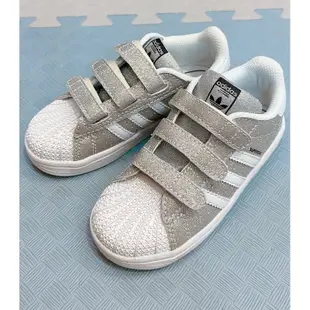 全新 adidas愛迪達 兒童貝殼鞋-星光銀