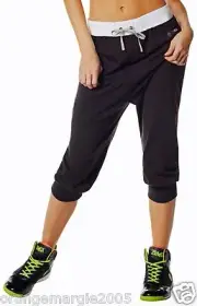 ZUMBA HAREM Hip Hop DANCE CAPRIS Capri PANTS LEGGINGS EDGY WorkOut - RARE! S M