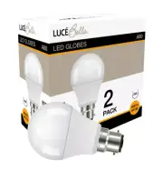 Luce Bella LED Lights A60 B22 806lm Warm White 8W Lighting Bulb Globe 2 Pack