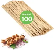 Perfectware Wooden 10" Natural Wooden Kabob Skewers for