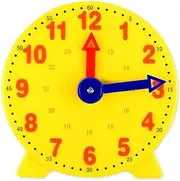 Jagowa 1 Piece Teaching Clock, 24-hour Teaching Clock with Colorful Graphic Demonstration Learning Clock for Children and Kids Early Education Time Telling, 10cm