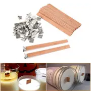 50x Wooden Candle Wicks Core Supplies With Sustainer DIY Soap Making for Party