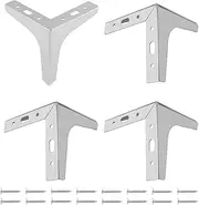 Qjaiune 4pcs 6 Inch Triangle Furniture Legs, Polished Silver Metal Legs Modern Sofa Legs Couch Feet Replacement, Heavy Duty Furniture Feet Cabinet Legs for Cupboard Table Chair Ottoman Shelf Dresser