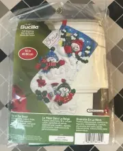 Bucilla Felt Christmas Stocking Kit 86441 Fun in The Snow Snowmen 16” NEW