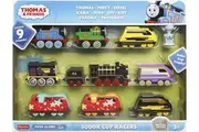 Thomas & Friends Motorised Trackmaster. Push Along Sodor Cup 9 Pack Raccers Train Engine, Multicolor