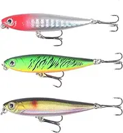3 Pcs Plastic Fishing Bait Floating Pencil Fishing Bait Wobblers 5.5cm 3.2g Artificial Plastic Hard Bait Sinking Lures