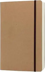 A5 Blank Notebook - 5.8 x 8.25 Inches Hard Kraft Cover Sketch Book with Elastic Closure, 80 Sheets / 160 Pages, Thick 100gsm Paper, Great for Sketching, Writing and Journal Refills