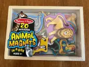 Melissa & Doug 20 Wooden Animal Magnets in a box NEW
