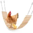 Chicken Coop Toy Natural Wooden Chicken Swing & Bridge Toys Multi-Functional ...