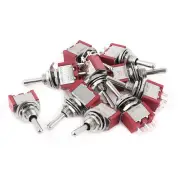 10Pcs AC 250V 2A AC 120V 5A Momentary/OFF/Momentary SPDT 3Pins Toggle Switch
