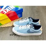 实拍特价 NIKE SB ZOOM BLAZER LOW 丹寧藍 板鞋 皮革 DM8890-100