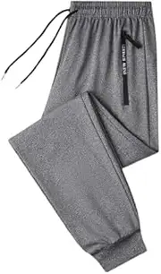 [Generic] Athletic Sweatpants for Men Hiking Workout Joggers Pants Lightweight Casual Running Gym Pants with Zipper Pockets