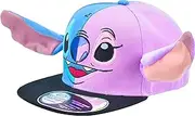 Disney Stitch Baseball Cap, Adjustable Flat Brim Snapback Hat with Flat Brim, One Size