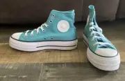 W Converse Chuck Taylor All Star Lift Festival Platform Shoes Ocean Drip Size 8