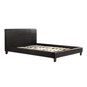 Queen PU Leather Bed Frame Black