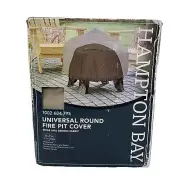 Hampton Bay 30” Round Outdoor Patio Fire Pit Cover Beige Brown 1002684795