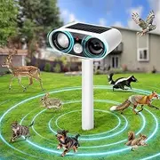 Solar Ultrasonic Animal Repellent, Armadillo Repellent Outdoor with Motion Detection Waterproof, Raccoon Squirrel Skunk Deer Rabbit Rodent Dog Deterrents Animal Repeller for Yard Garden Farm Outdoor