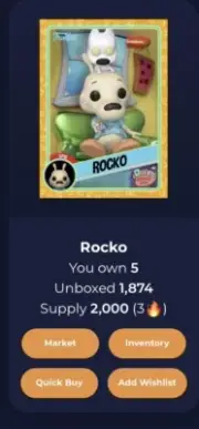 NFT 2022 Funko Nickelodeon Cartoons Rocko EPIC NFT 101