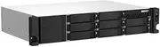 QNAP 8-Bay Short-Depth rackmount NAS, AMD Ryzen V1000 Series V1500B 4C/8T 2.2GHz, 4GB DDR4 SODIMM RAM (max. 64GB Total, Optional ECC RAM Support)