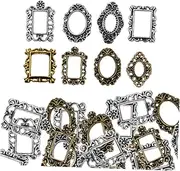 HONMEET Vintage Mini Picture Frame Nail Art 40pcs Metal Photo Frame for Landscape Photo Decorations