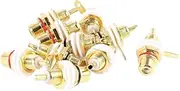 uxcell 10 Pcs RCA Plug Female Jacks Panel Mount RF Connector, Nickel Gold Plated Chassis Amplifier AudioTerminal Lotus Head Socket Plug Bulkhead Adapters