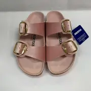 Birkenstock New w/ Box Arizona Big Buckle Rivet Light Rose Velvet Exquisite Reg