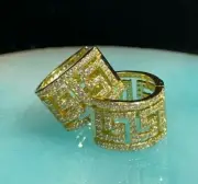 2Ct Tester Passing Moissanite Men's Huggie Earring 14k Yellow Gold Plated Silver